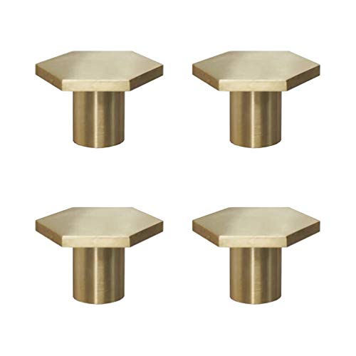 Kleine Knäufe aus reinem Messing, 1 Loch, für Kleiderschrank, Schrank, Schublade, Möbel, Schranktüren, Goldton, 4 Stück