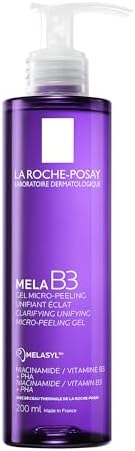 La Roche-Posay Purifying Face Wash, Mela B3 Anti-Aging Micro-Peeling Facial Cleanser with Melasyl & Niacinamide, Purifies & Cleanses Skin without Drying. Dermatologist Recommended, 200mL