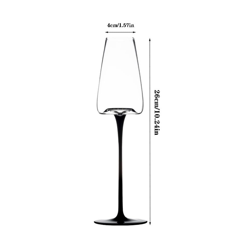 2 copas de champán de fondo cóncavo con mango negro, 9,13 oz, for celebraciones de bodas Vaso para bebidas