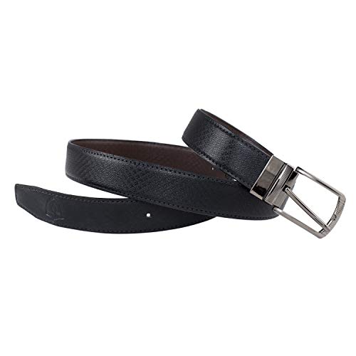 Image of Keviv PU-Leather Formal, Casual & Reversible Belts For Men (Black /Brown) (GB-)