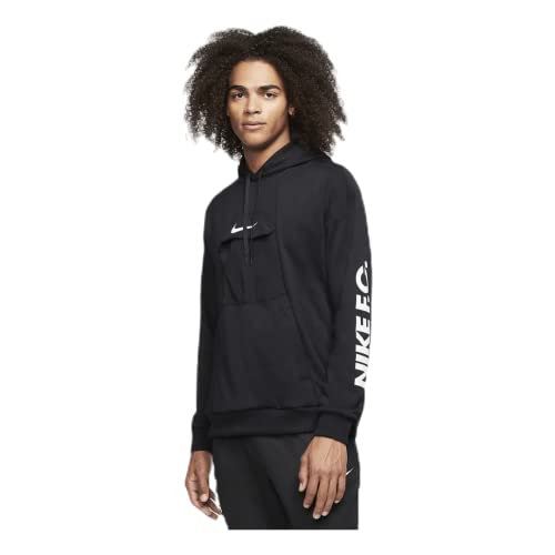 Nike F.C. Men's Pullover Soccer Hoodie, Black/White, Medium at