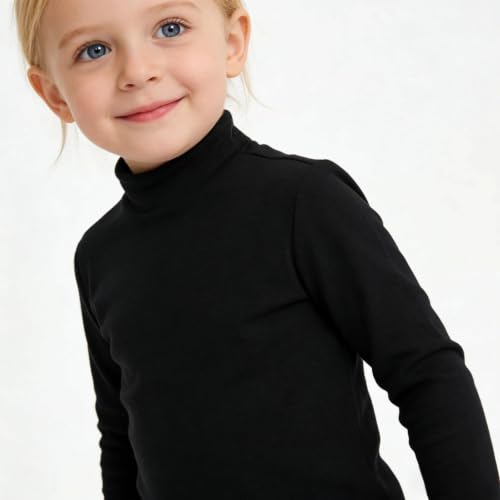 Image of Toddler Turtleneck Long Sleeve Shirt Thin Fleece for 1-5T Girls Boys