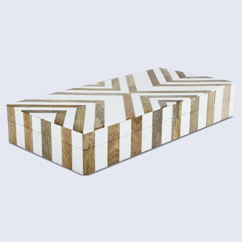Boîte de rangement moderne 25x11 cm, support télécommande et boîte à bijoux - 8
