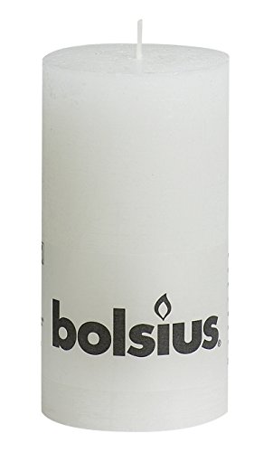Rustic Bolsius Regular Textured Pillar Candle in White