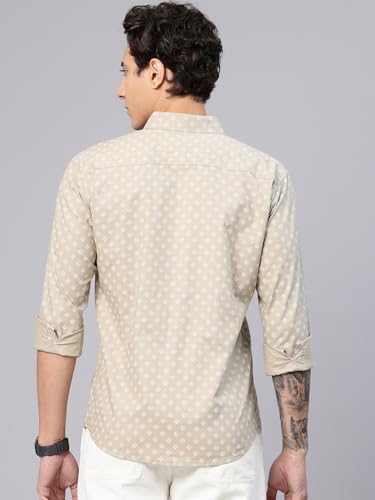 Image of Majestic Man Custom Abstract Printed Pure Cotton Slim Fit Casual Shirt