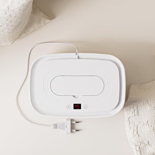 Image of Large capacity baby wet wipes warmer | Fast Heating system and ultra power saver with LED display (White Pack of 1)