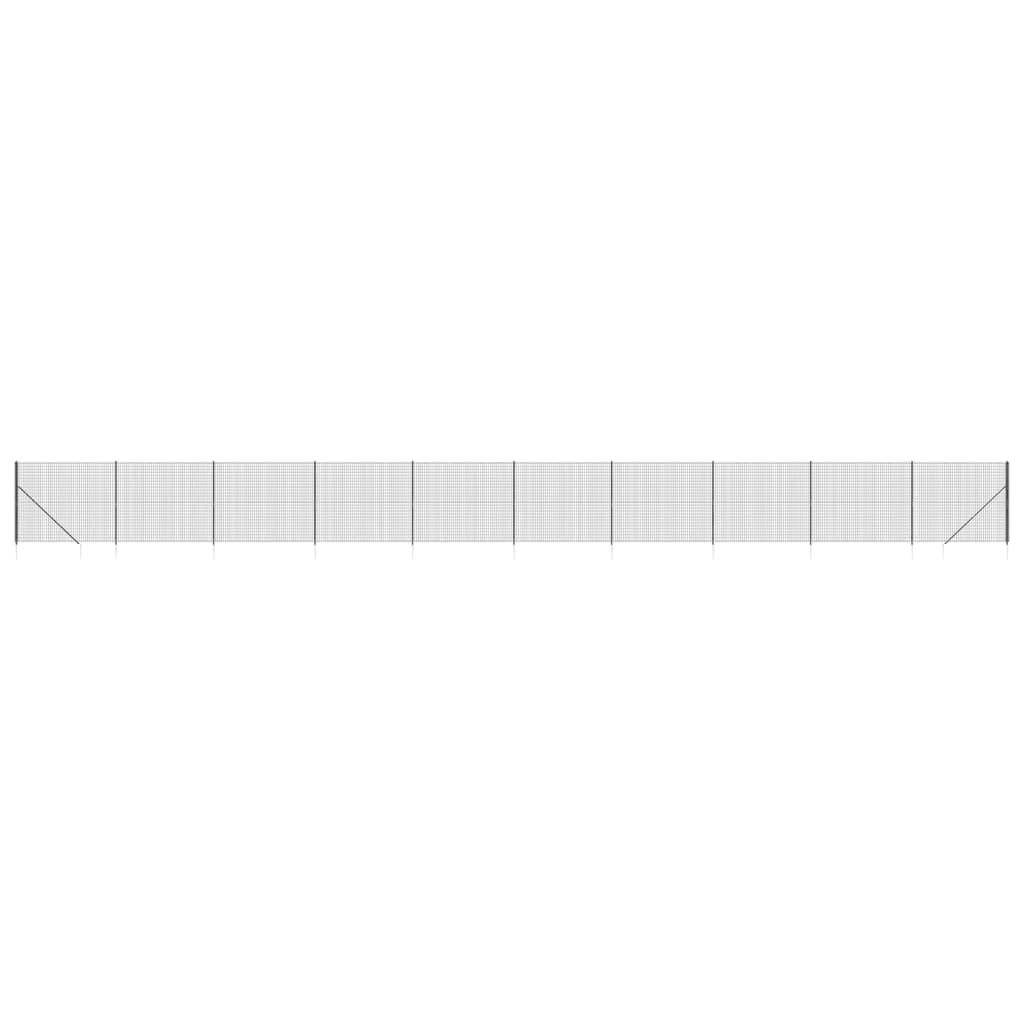 LAPOOH Cerca de Alambre con Pinchos de Anclaje Gris Antracita 2x25 m, Malla Metalica, Malla Alambre, Alambre para Conejos, Vallas De Obra, Mallas para Gallinero 154254