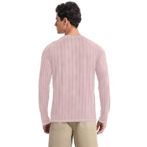 Pink Stripes UPF 50+ Sun Shirts for Men Comfortable Elasticity Mens Sun Protection Long Sleeve Hiking2