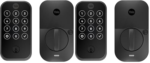 Image of Yale Assure Lock 2 - Black Smart Lock for Front Door with Keypad and Adjustable Entry Codes (No Wi-Fi) and Deadbolt - Secure Keyless Entry Door Lock, YRD420-BLE-BSP (Pack of 2)
