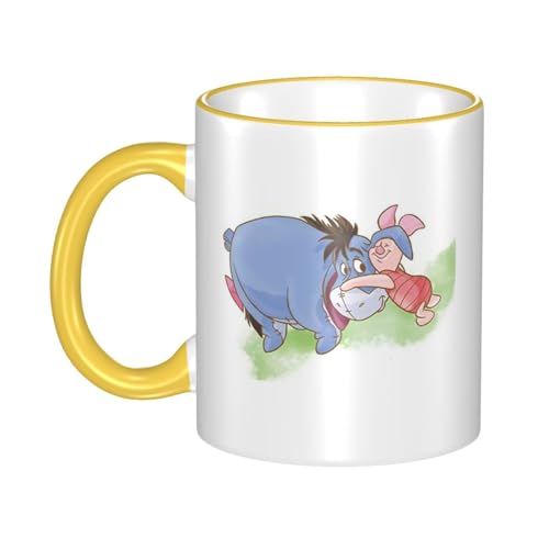 くまのプーさん マグカップ 保温・保冷 電子レンジ対応 コーヒーカップ 陶器 セラミック 耐高温 軽量 個性人気 誕生日プレゼント大容量 Yellow