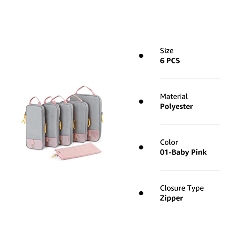 Compression Packing Cubes For Suitcases, Bagsmart 6 Set Travel Organizer Cubes For Travel Essentials, Expandable Luggage Suitcase Organizer Bags Set, Lightweight Packing Organizers As Travel Accessories For Women / Men #TOP6