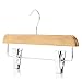 Produktbild HANGERWORLD 10 Holz Clip-Kleiderbügel 36cm Naturfarben Rundes Profil Hosenbügel Hosen Kleiderbügel