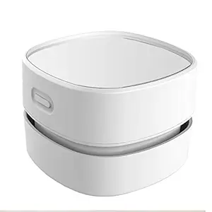 ODISTAR Desktop Vacuum cleaner,Mini table dust sweeper Energy Saving with auto power-off function,High endurance up to 400 mins,Cordless&360? Rotatable Design for Keyboard/Home/Office (white charg