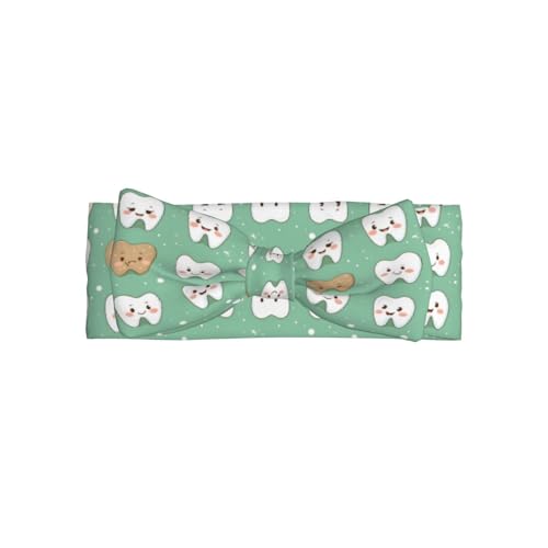 Bright Cute Teeth Print Baby Girl Bows Headbands Baby Girls Newborn Headbands Infant Toddlers 0-6 Months