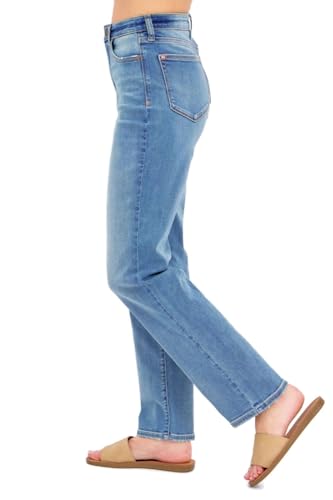 Judy Blue Women's High Rise 90's Relaxed Straight Jeans (US, Numeric, 9, Regular, Regular, MD)