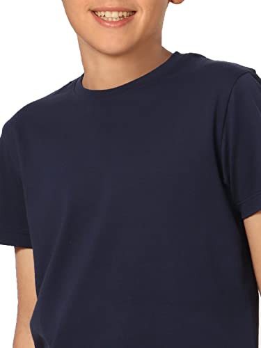 Image of JACK & JONES Solid Cotton Shirt Collar Boys T-Shirt