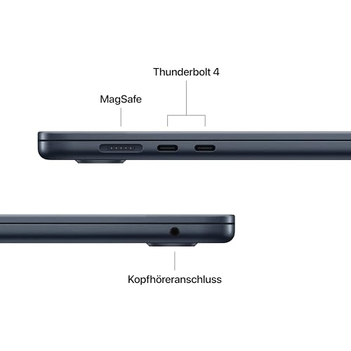 Apple MacBook Air (15", Apple M4 Chip mit 10‑Core CPU und 10‑Core GPU, 16GB Gemeinsamer Arbeitsspeicher, 512 GB) - Mitternacht 5
