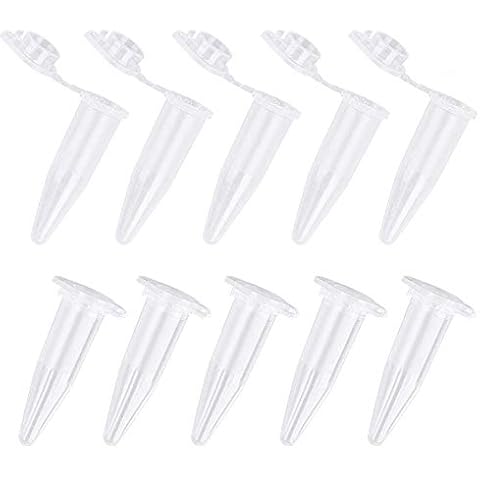 YEHEI 1000Pcs Mini Centrifuge Tubes 1.5Ml Raduated Clear Plastic Centrifuge Vials with Flat-Top Snap Cap Cover