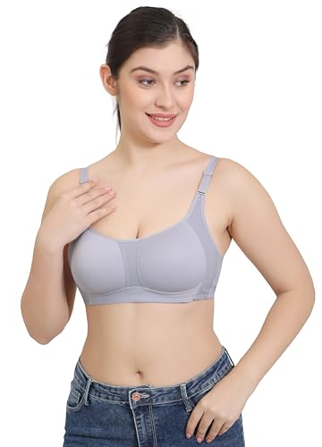 Image of GLAMORAS Nylon Blend Full Coverage Minimizer Everyday Bra for Women | Seamless, Wirefree, Padded Everyday Bra with Soft Cups | Size: 34-42, B Cup