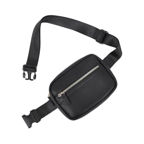 CHOLISS Fanny Packs for Women and Men - Belt Bag for Women, Crossbody Vegan Leather Fashion Waist Packs whith Adjustable Strap(Black) Cover