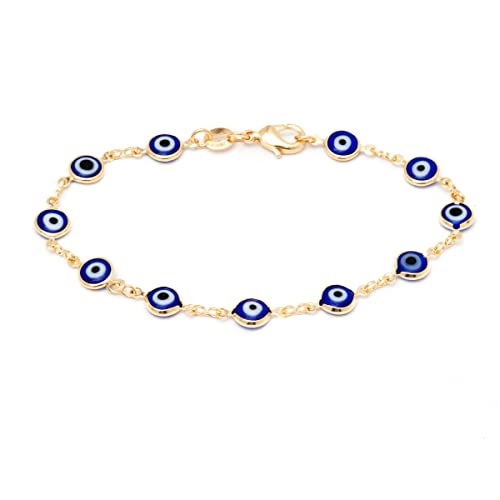 Barzel 18K Gold Plated Multicolored Evil Eye Bracelet for Women - Made in Brazil3