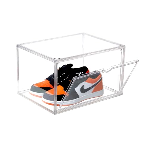 beehomay Sneaker Shoe Display Case,Shoe Box with Clear Magnetic Door,Thicken & Sturdy Organizer Containers Stackable,Fit Shoe Size Up to US 14 (X-Large) (X-Large)