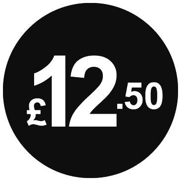 Black Price Stickers - 20mm, 12-5, 1000 Labels — image 1