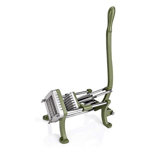 WAS Germany Pommes frites skärare – grönsaksskivare och pommes press för 36 pommes frites med ett handtag gjutjärn kniv i rostfritt stål – 1519 002