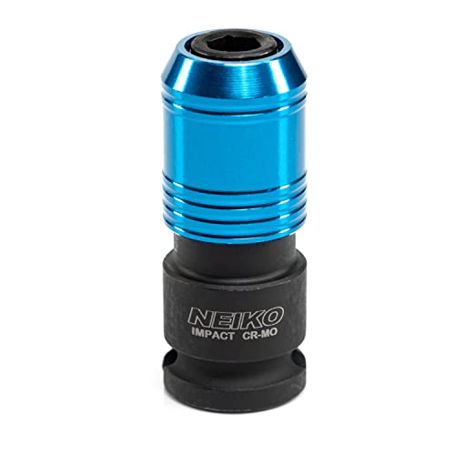 Image of NEIKO 30285A Impact Wrench Adapter, 3 /8 inch Drive Female to 1 /4 inch Hex Converter, Quick Release, Quick Change Chuck, Square to Hex Bit Adapter, Impact Drill Adapter, Cr-Mo Steel Ratchet Wrenches Drivers