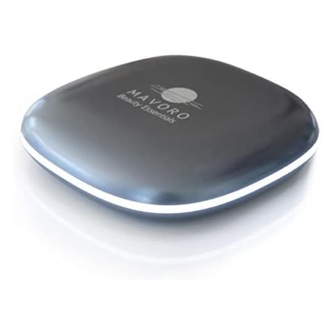 Mavoro LED Lighted Travel Makeup Mirror, Rechargeable, 1x/10x Magnification - Daylight LED, Pocket or Purse Mirror, Small Travel Mirror. Folding Portable Mirror, Touch Sensor, USB (Graphite Grey) Cover