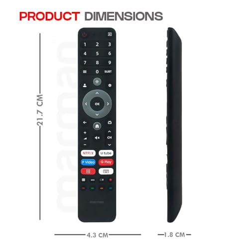Image of marman Compatible with Impex Smart Tv Remote Control Suitable for evoQ Series 4k Ultra HD LED 32 43 50 55 65 75 Inch TV Non Voice Command with Hotkeys - Match Remote Key by Key with Existing Remote