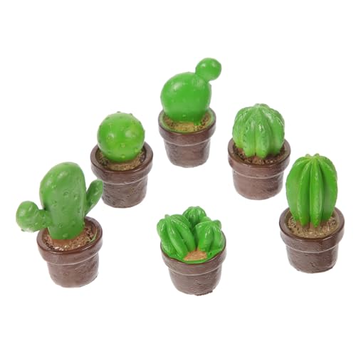NUOBESTY 6 Piezas Decoración De Bonsáis Al Aire Libre Planta Falsa Alta Decoración Vegetal Vides Falsas Figuritas Vegetación Artificial Plantas De Cactus Planta De Palma Falsa Green Resina