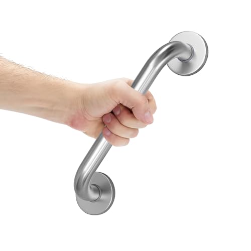 Image of AmazerBath Grab Bars for Shower 9 inch L x 1 inch D, Handicap Shower Grab Bars for Senior Anti Slip, Shower Safety Bars for Wall Stainless Steel, Holds up to 500LBs, Brushed Nickel