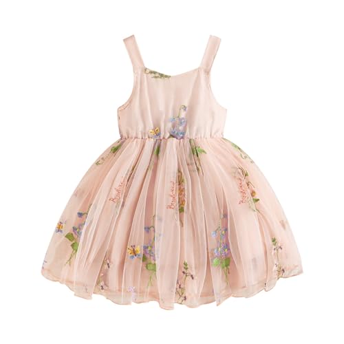 Toddler Princess Dress with Floral Embroidery and Tulle