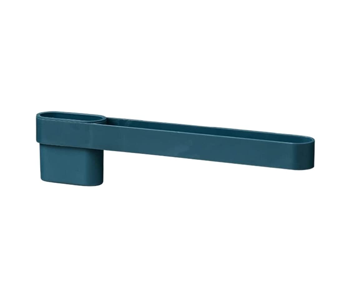 FGXHHS Towel Rail Shelf Rack Free Punching Kitchen Holder Bathroom Bar Toothpaste Toothbrush Bucket (Blue : Dark)