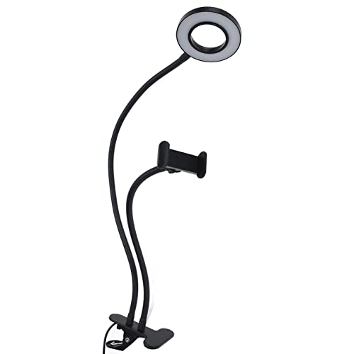 Anneau Lumineux 60 LED Cryfokt avec Support Téléphone pour Streaming et Selfie