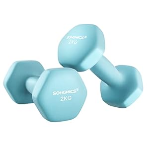 SONGMICS Set of 2 Dumbbells,Hexagonal Dumbbells Pair, Home Workout, Fitness Training Exercise