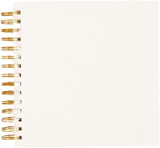 Craftelier - Álbum de Anillas para Proyectos de Scrapbooking y Manualidades | 30 Hojas Color Blanco Marfil con Gramaje de 190 gr. | Anilla en Espiral Dorada | Tamaño 8" x 8" (20,32 x 20,32 cm)