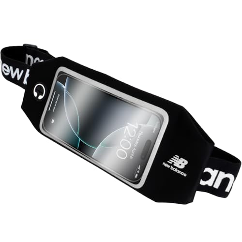 【 New Balance 正規品 】 New Balance 「ランニングポーチ」 Lサイズ ニューバランス ウエストポーチ iPhone スマホ対応 ランニング ポーチ 薄型 軽量 おしゃれ メンズ レディース (ブラック, L)
