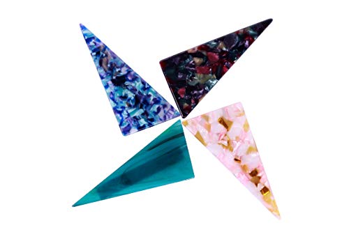 Acrylic Resin Hair Barrettes Alligator Hair Clips,4PCS Hair Clips Marble Pattern Hairpins Triangle Alligator Clips for Women Girls Hair Accessories Birthday Christmas Valentines Day Gifts,B