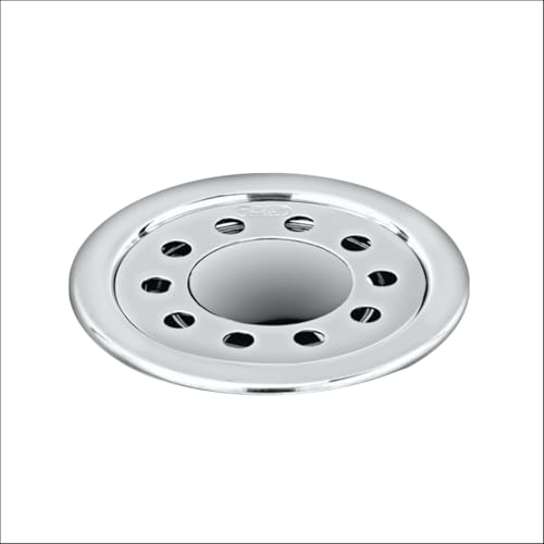 Image of Round Floor Drain with Hole 3 INCH Cover Jali 304 Grade Stainless Steel Waste Water Drainer in Toilet Kitchen & Bathroom Pipe Hole Drainer (Round Gypsy Silver 3 INCH)