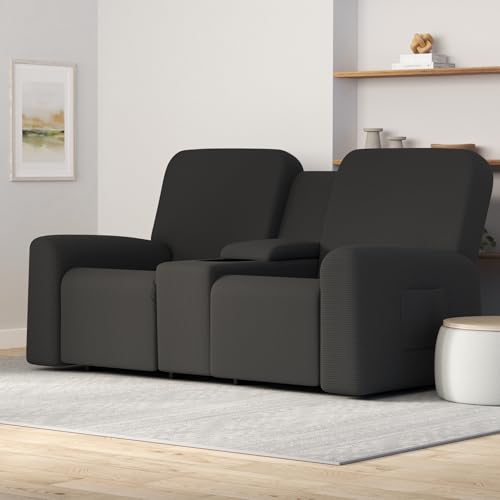 Image of Easy-Going 1 Piece Reclining Loveseat with Middle Console Slipcover