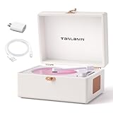 Vintage Portable CD Player with Built-in Speakers, Bluetooth Input & Output, LED Display, Retro Suitcase Design – Perfect Music Gift for Home, Relaxation & Stylish Décor, White