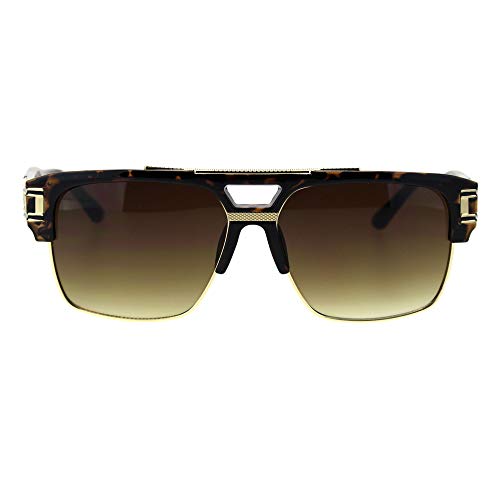 Mens Designer Fashion Sunglasses Bold Top Gold Rim Square Frame UV 4002
