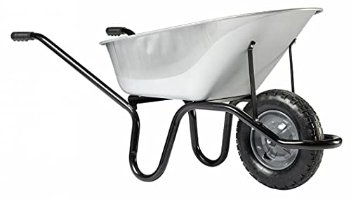 Haemmerlin Schubkarre Aktiv BAU 95 (Bauschubkarre mit Metallfelge, Luftrad, 95 Liter Füllmenge, Tiefmulde verzinkt) 305402005 Cover