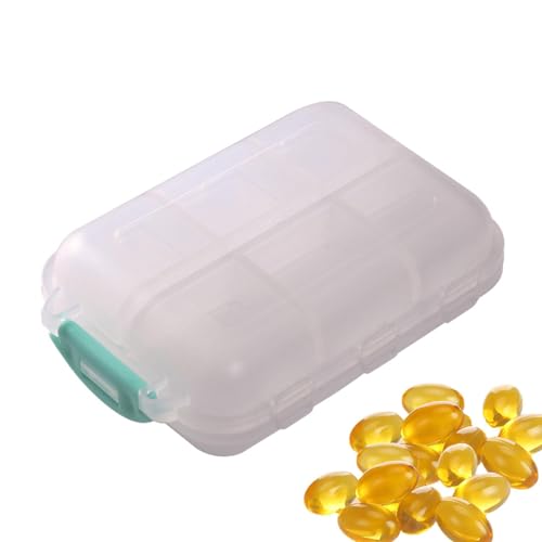 Pastillero pequeño | Contenedor Portátil De Medicina Diaria Con 12 Compartimentos,Organizador y almacenamiento de pastillas de viaje para bolsillos, carteras y bolsos.