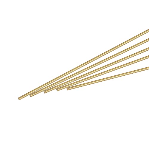 sourcing map Latón Varilla, Latón Sólido Redondo Varilla 0,8mm Diámetro 300mm Longitud Torno Barra Material para RC Modelo Bricolaje Artesanía Paquete de 10