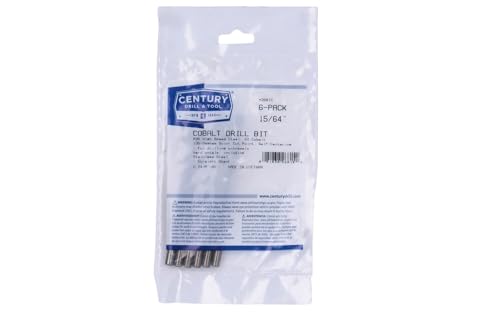 Image of Century Drill & Tool 26815 Cobalt Drill Bit, 15 /64 inch, Pro Pack of 6