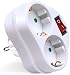 Produktbild Schuko-Adapter mit 2 Steckdosen und Schalter, Farbe, 16 A, 250 V, max. 3.680 W
