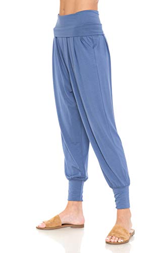 iconic luxe Women's Banded Waist Harem Yoga Lounge Casual Loose Jogger Pants with Pockets2